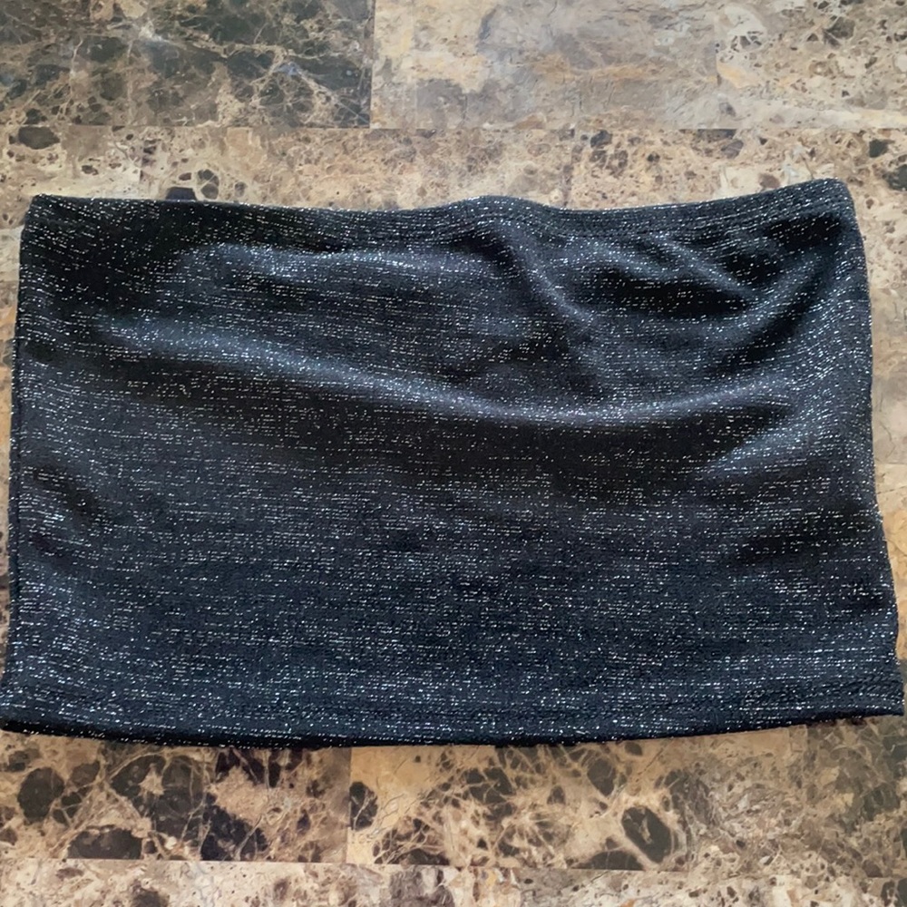 Black glitter crop top